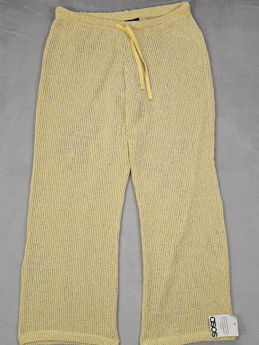 ASOS Design Yellow Knit Wide Leg Pants Women’s Size S New Without Tags